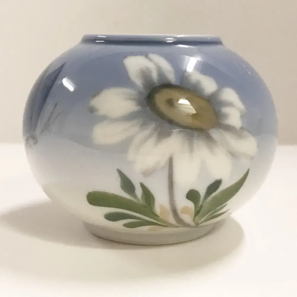 Royal Copenhagen Denmark Miniature Vase Butterfly Flower Home Shelf Decor